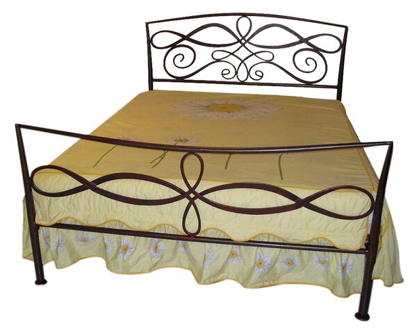 Struttura Letto Matrimoniale in Metallo 160x200cm Fantasia Bronzo Antico