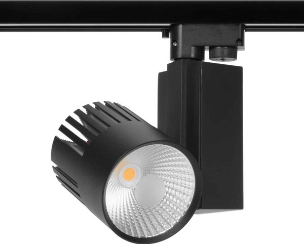 Faretto LED 40W per Binario Monofase, CRI92, 125lm/W, 100° - Nero Colore Bianco Naturale 4.000K