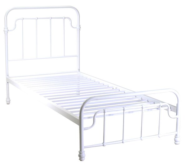 Struttura Letto Singolo in Metallo 90x200cm Viareggio Classico Bianco