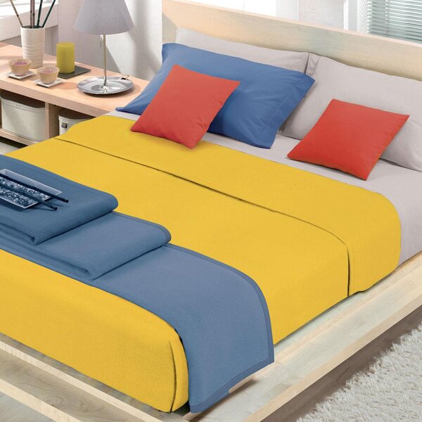Coperta Misto Cotone Singola Cober Coprice Giallo Papaya