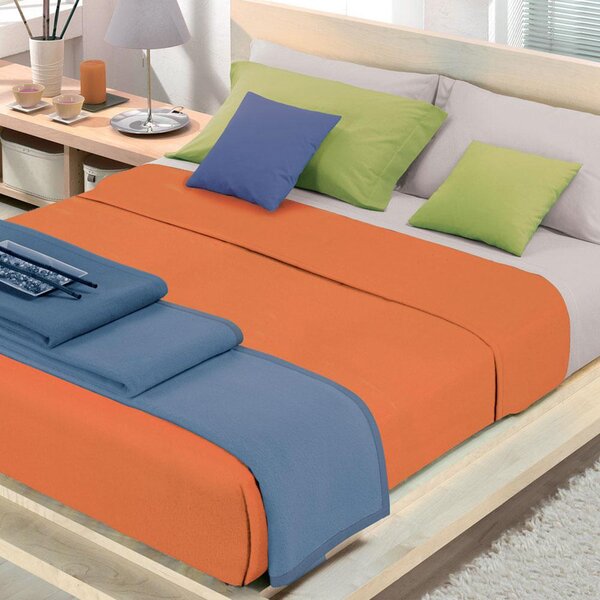 Coperta Misto Cotone Singola Cober Coprice Arancio Zafferano