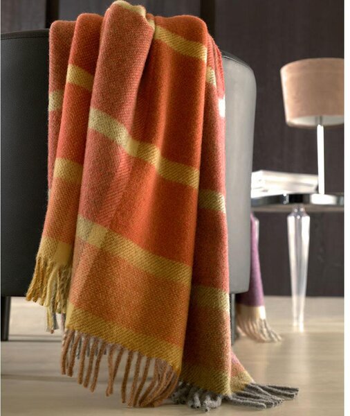 Coperta Pura Lana Singola 380gr Cober Denver Rosso Cotto