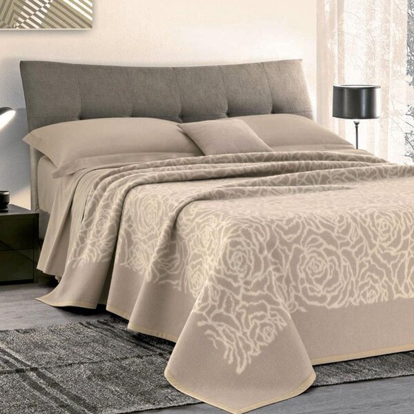 Coperta Pura Lana Singola 450gr Cober Venice Tortora
