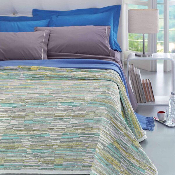 Copriletto in Misto Cotone Singolo Cober Altea Azzurro