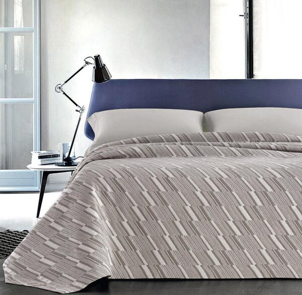 Copriletto Singolo in Jacquard Tinto Filo Cober Affi Graf Tortora