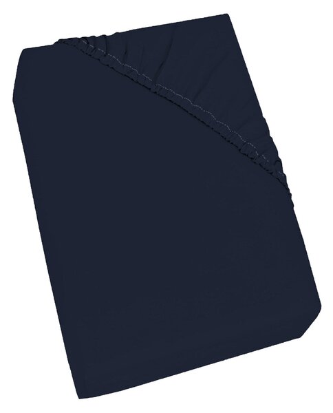 Lenzuolo Sotto 1 Piazza e Mezzo con Angoli ed Elastico Tinta Unita Blu Scuro