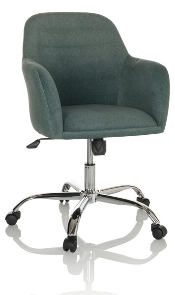 Sedia da ufficio SOLAO 300, rivestita in tessuto verde, regolabile in altezza, con rotelle