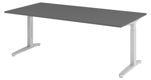 Bümö Scrivania Serie-XB - Struttura: argento, decorazione: grafite, dimensioni: 200 x 100 cm