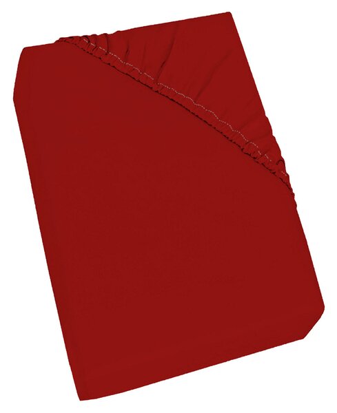 Lenzuolo Sotto Singolo con Angoli ed Elastico Tinta Unita Rosso