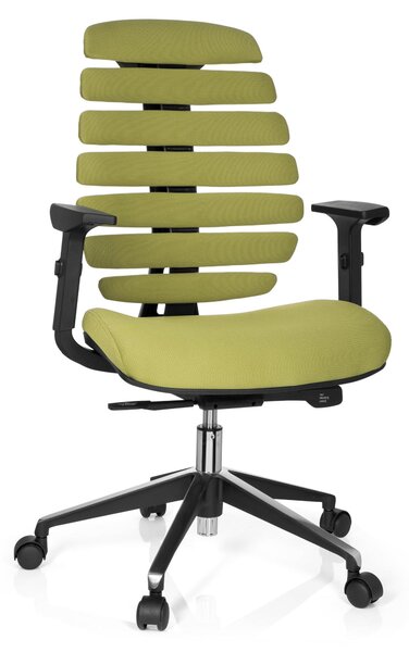 Sedia da ufficio ergonomica ERGO LINE II, verde, rivestita in tessuto, con braccioli regolabili
