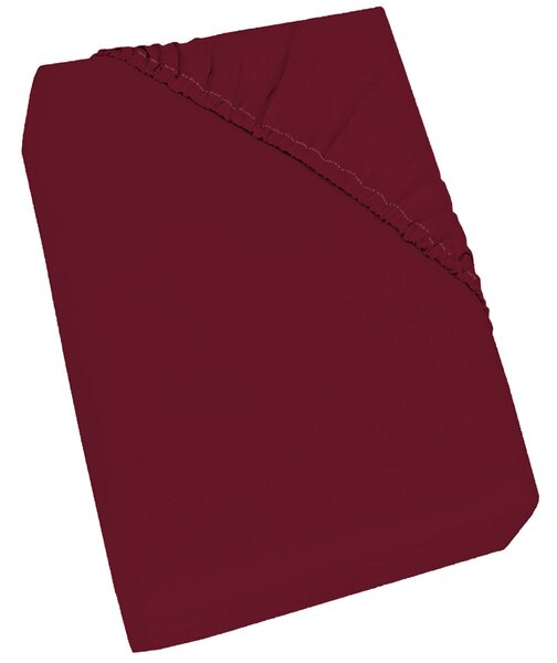 Lenzuolo Sotto con Angoli ed Elastico Tinta Unita Bordeaux Singolo