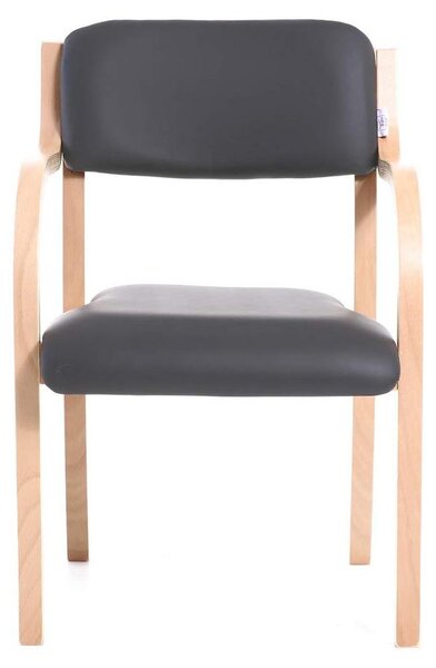 Sedia per visitatori con struttura in legno, colore antracite