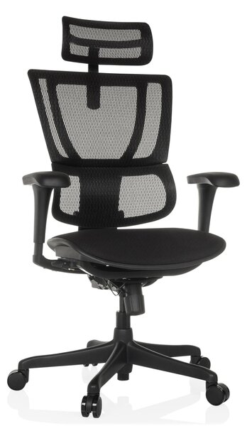 Sedia da ufficio ergonomica con supporto lombare, colore nero
