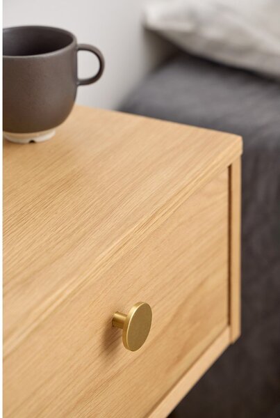 Comodino colore naturale chiaro con effetto rovere Monfort – Actona