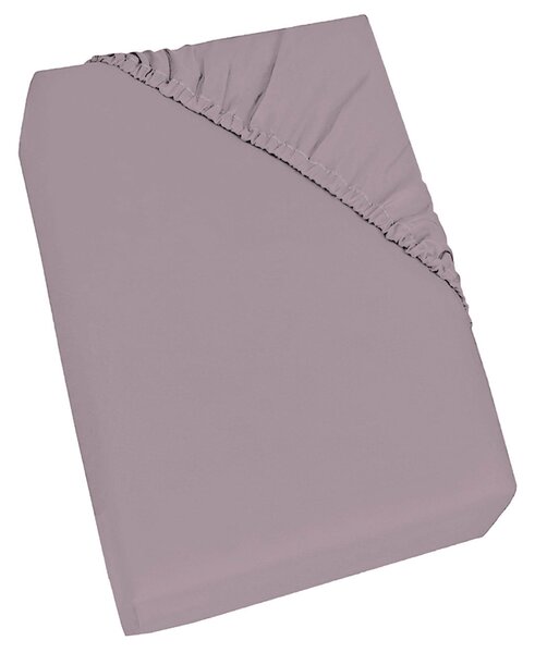 Lenzuolo SottoSingolo con Angoli ed Elastico Tinta Unita in Cotone Rosa Antico