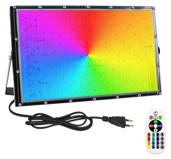Proiettore RGB da esterno - 150 W - Grado di protezione IP65 - Con telecomando
