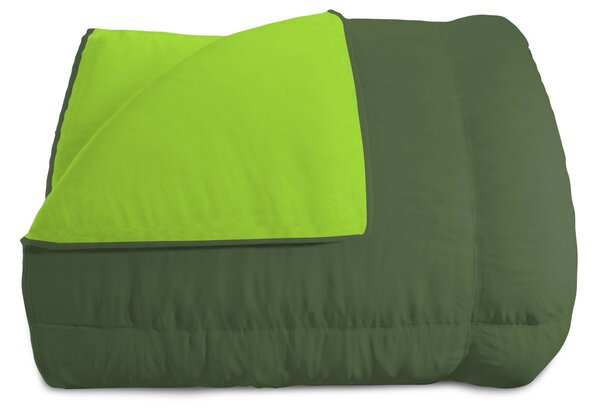 Trapunta Invernale Singola Doubleface 300gr Verde Mela/Verde Scuro