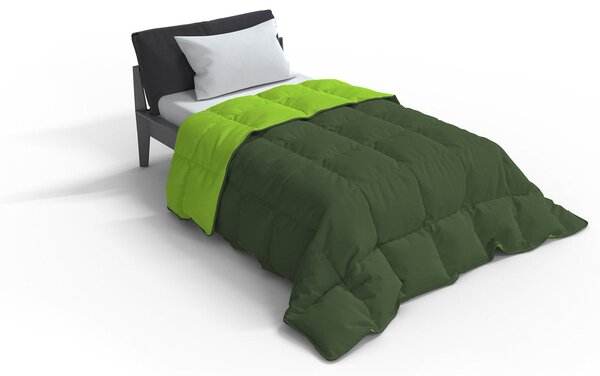 Trapunta Invernale Singola Doubleface 300gr Verde Mela/Verde Scuro