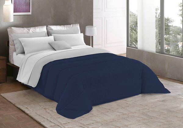 Trapunta Invernale Singola Doubleface 250gr Blu Scuro/Grigio Chiaro