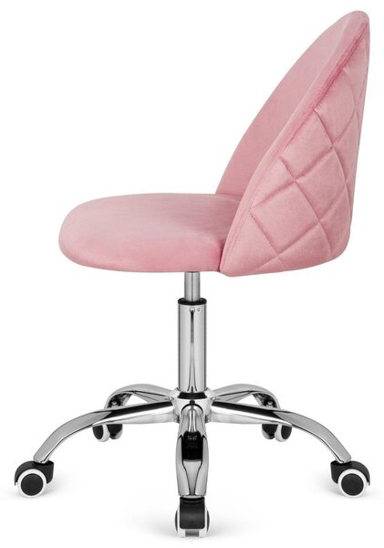 Sedia da scrivania in velluto "Gloria" rosa | Sedia girevole regolabile in altezza in velluto | Elegante sedia da ufficio per l'home office e la cameretta delle bambine