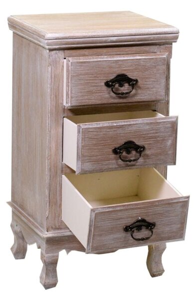 Comodino 3 Cassetti in Legno Stoccarda