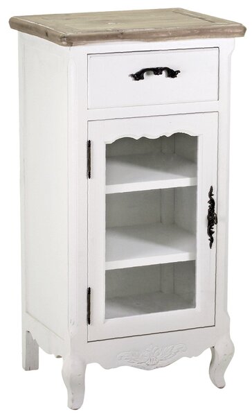 Comodino 1 Anta 1 Cassetto in Legno Country