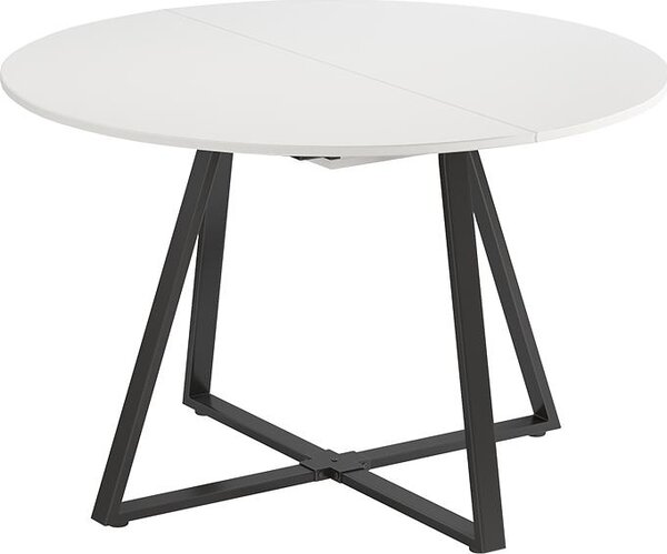 Tavolo da pranzo allungabile Vicco Loyd Bianco/Nero 120-160 x 120 cm Allungabile, Model 56515