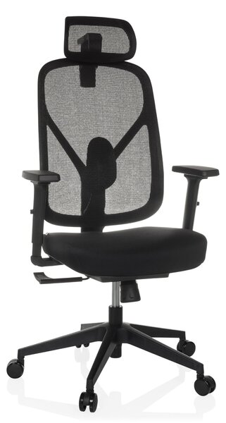 Sedia da ufficio RALOO ECO, rivestita in tessuto/rete, colore nero, con altezza regolabile