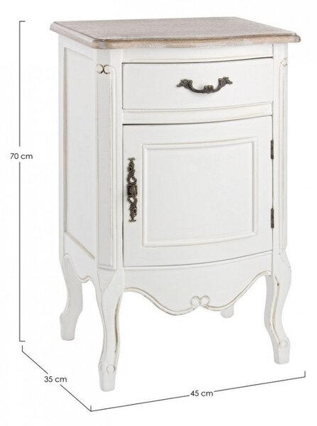 Comodino 1 Anta 1 Cassetto Justine in Legno