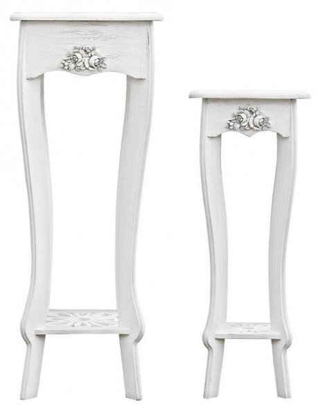 Set 2 Porta Lampada Blanc in Legno