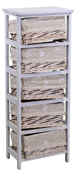 Cassettiera 5 Cassetti in Legno 40x28x104cm Federica