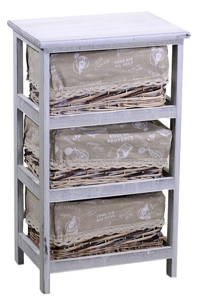 Cassettiera 3 Cassetti in Legno 40x28x66cm Federica