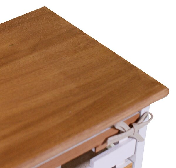 Cassettiera 8 Cassetti in Legno 58x30x85cm Matilda Noce Chiaro e Bianca