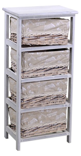 Cassettiera 4 Cassetti in Legno 40x28x85cm Federica