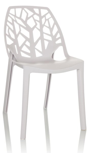 Sedia in plastica ARTIFO TRI, bianca, impilabile, con struttura a 4 gambe