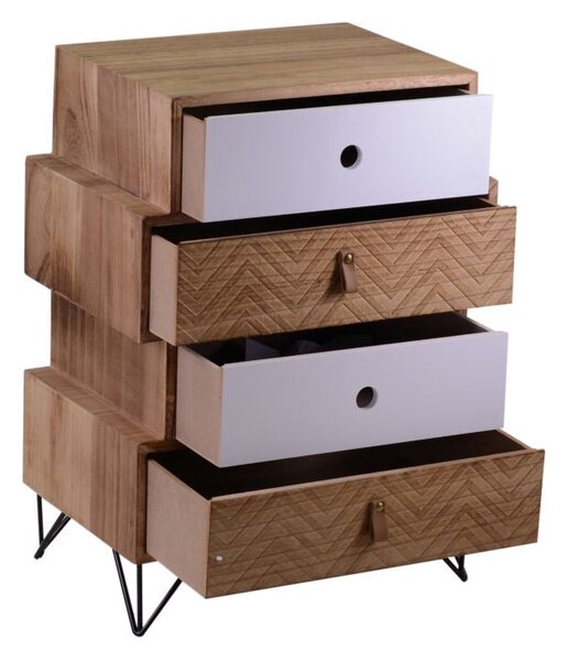 Cassettiera in Legno MDF 4 Cassetti Lagos