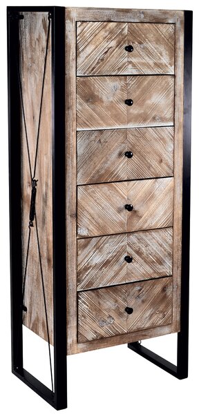 Cassettiera in Legno MDF e Abete 6 Cassetti Bilbao