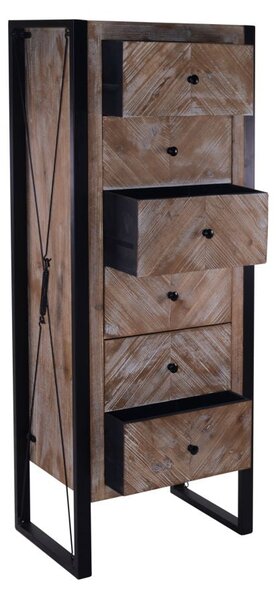Cassettiera in Legno MDF e Abete 6 Cassetti Bilbao