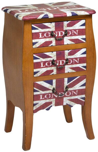 Cassettiera in Legno 3 Cassetti London