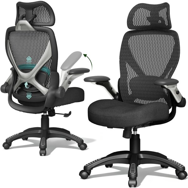 Sedia da ufficio ergonomica, realizzata in mesh, con altezza regolabile e inclinazione fino a 120°