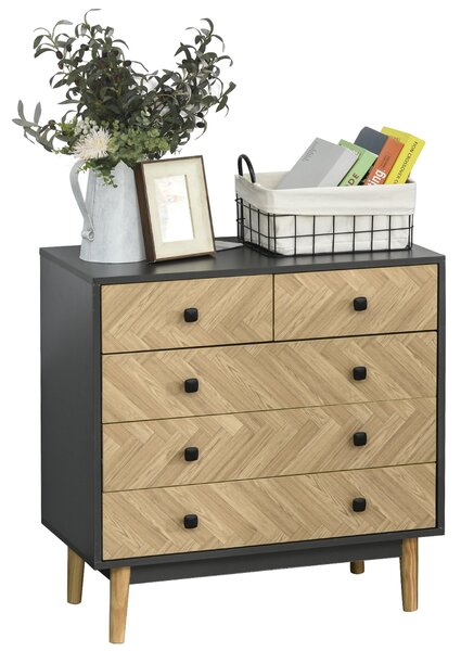 Cassettiera 5 Cassetti 80x40x80 cm in Legno