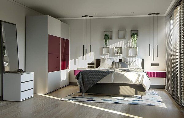 Cassettiera 3 Cassetti 60x44x57 cm per Armabio Guardaroba Bianca