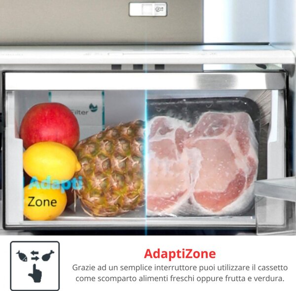 Sharp Frigorifero Americano Side by Side Capacit 487 Litri Classe energetica D Raffreddamento No Frost colore Acciaio Inox - SJ-NFA35IHXID
