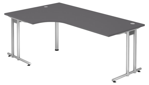 Bümö Scrivania Serie-N - Decorazione: grafite, dimensioni: scrivania angolare 200 x 120 cm