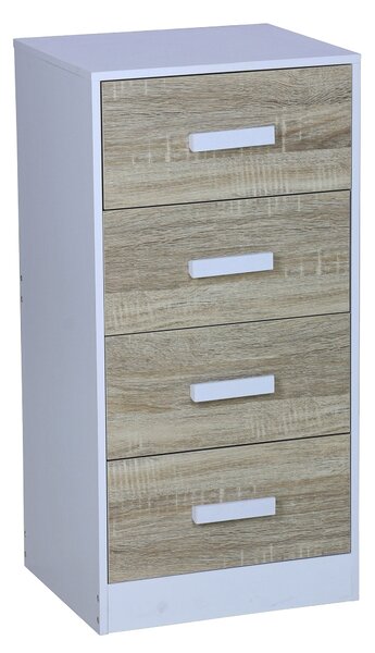 Cassettiera 4 Cassetti 40x34x80 cm in Legno Truciolare