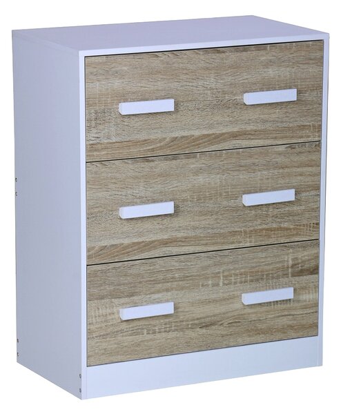 Cassettiera 3 Cassetti 60x34x75 cm in Legno Truciolare