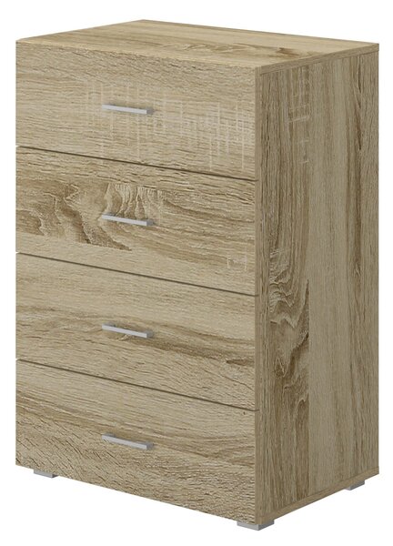 Cassettiera 4 Cassetti 60x41x87 cm in MDF Rovere