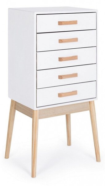 Cassettiera 5 Cassetti Ordinary Bianco in Legno