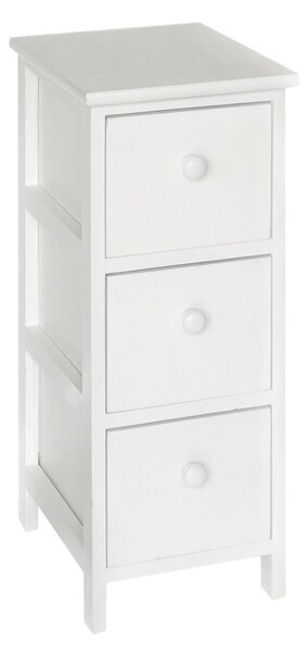 Cassetiera con 3 Cassetti in Legno Paulownia Bianco Fadi