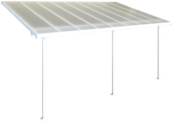 Pergola da Giardino in Alluminio 3x5,46m Onduline Emilia Bianco/Crystal